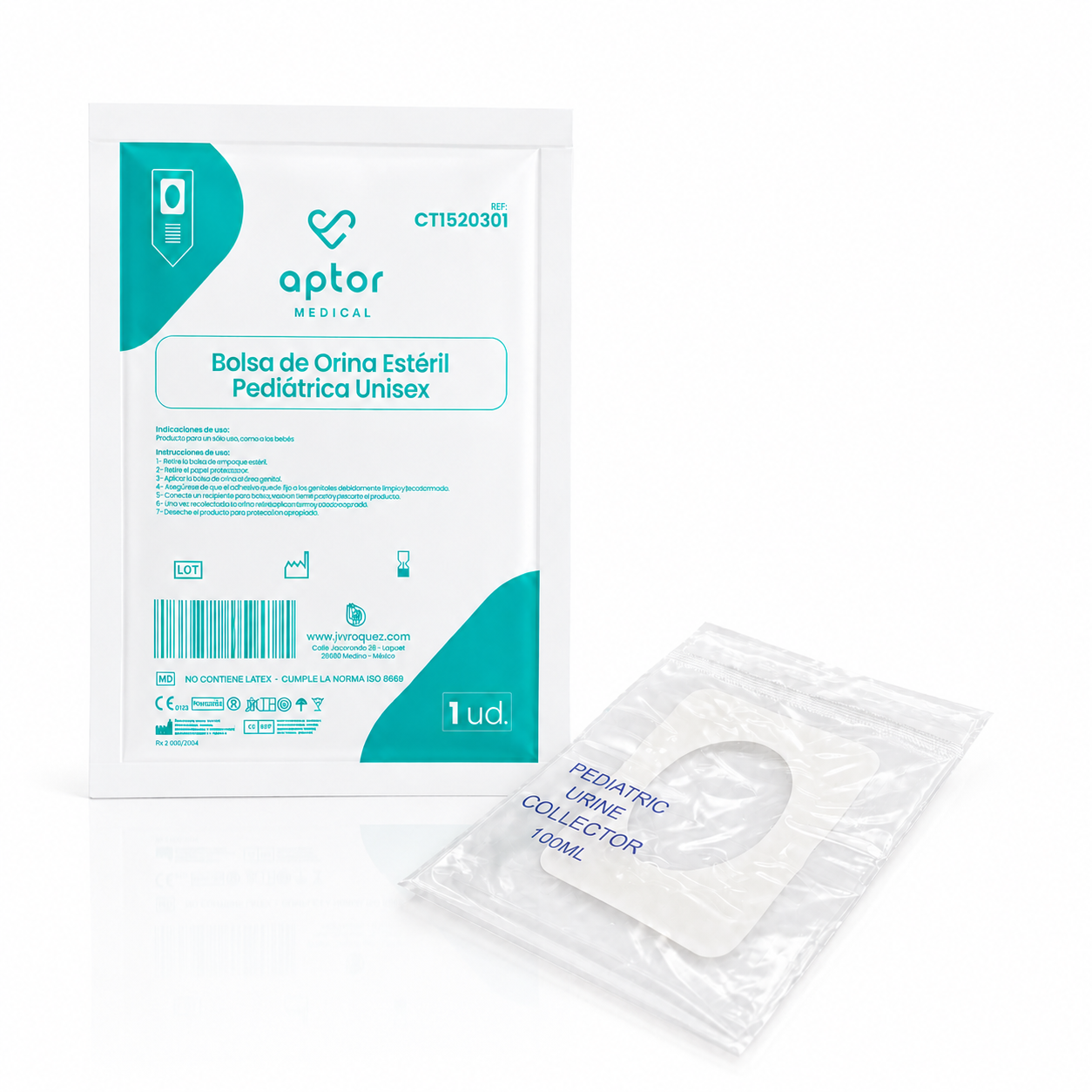 Bolsa de orina pediátrica aptor medical blanco Bolsa de orina pediátrica