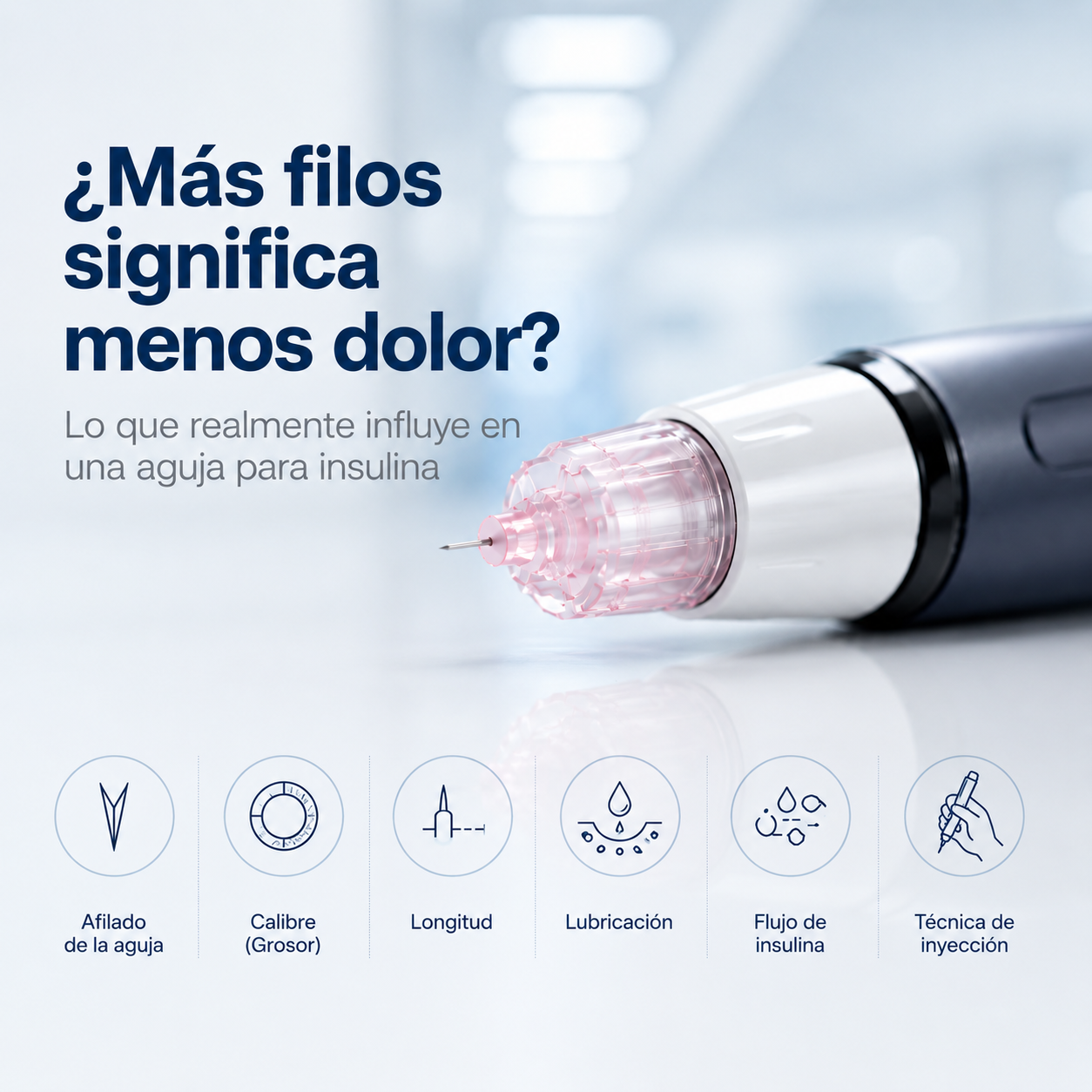 afilado agujas insulina 34g